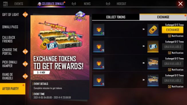 Cara mendapatkan Craftland Room Card gratis di Free Fire, tukarkan token. [Sportskeeda]