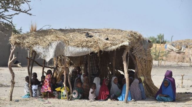 Sekolah kayu atap jerami di Niger. (AFP/ Issouf Sanogo)