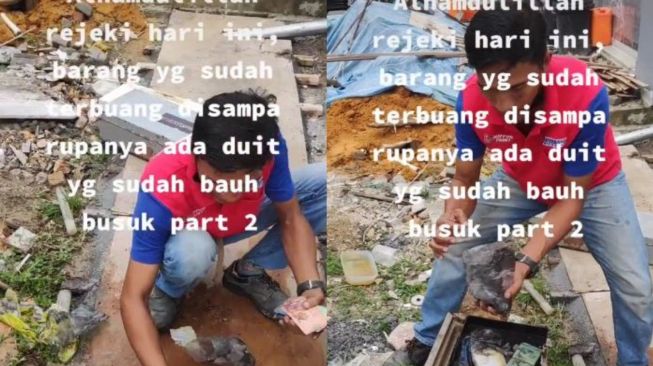 Pria Ketiban Rezeki, Temukan Segepok Uang di Tumpukan Sampah Busuk