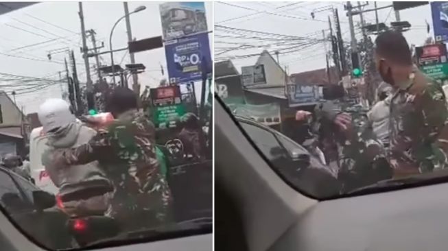 Aksi bocil menggeber knalpot ditampol pria berseragam TNI (Instagram)
