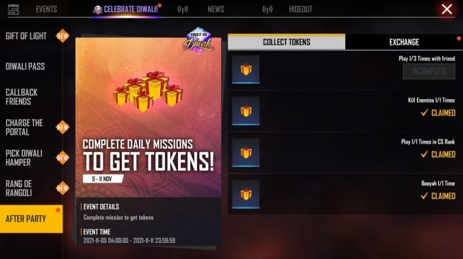 Cara mendapatkan Craftland Room Card gratis di Free Fire, menjalankan misi. [Sportskeeda]