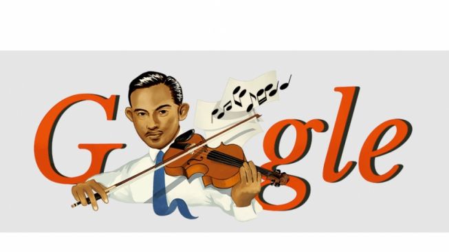 Google Doodle Ismail Marzuki pada Hari Pahlawan, 10 November 2021. (ANTARA/Google Indonesia)