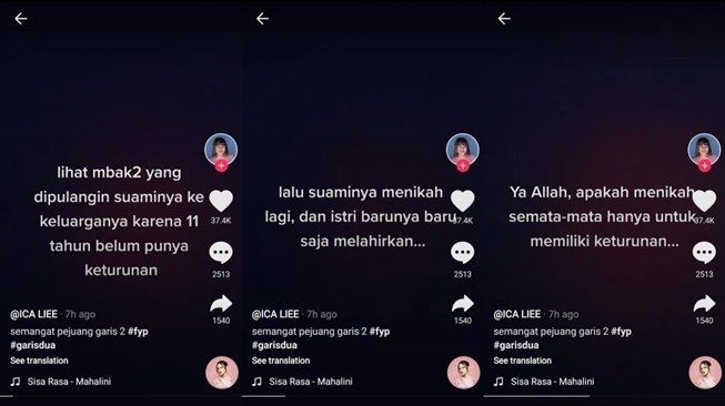 Viral Cerita Wanita Diceraikan usai 11 Tahun Menikah, Alasannya Menyesakkan Dada. (TikTok/@icaliee)