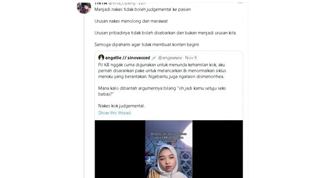 Komentar dr. Tirta soal konten suntik KB yang dibuat nakes (twitter)