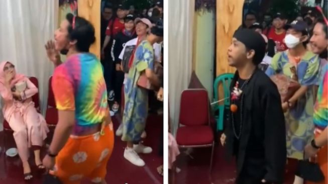 Rombongan tamu pakai kostum tak terduga saat kondangan (tiktok)