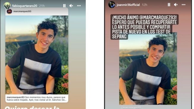 Dukungan dari rival, Fabio Quartararo dan Joan Mir untuk kesembuhan Marc Marquez (Instagram)