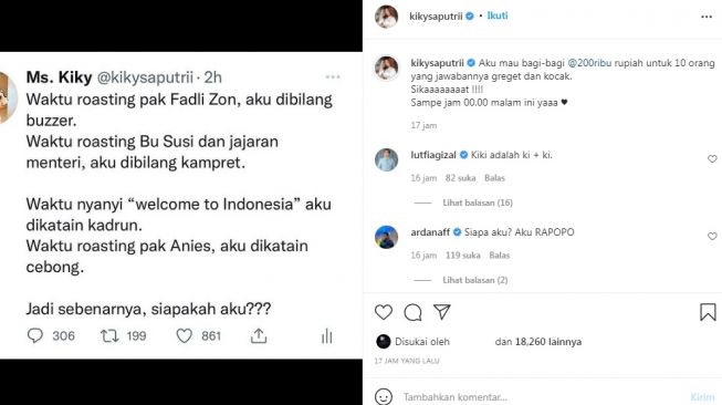 Unggahan Kiky Saputri [Instagram/@kikysaputrii]