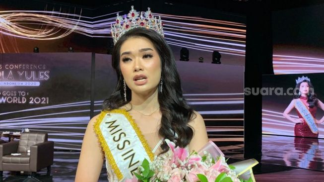 Carla Yules akan mewakili Indonesia di ajang Miss World 2021 yang berlangsung di Puerto Rico. [Yuliani/Suara.com]