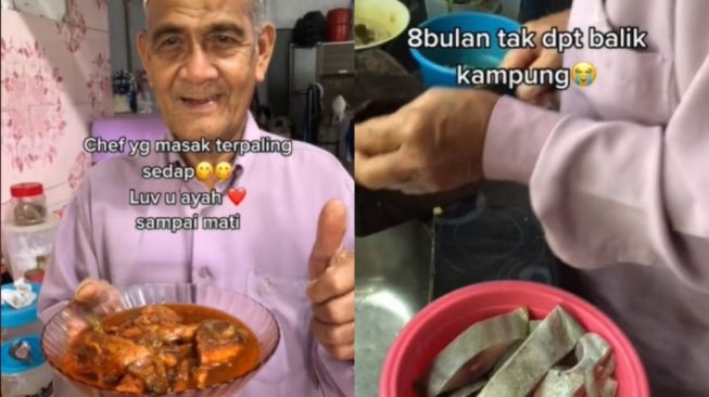 Viral Bapak Masak Lauk Spesial Sambut Kepulangan Anak, Bikin Haru Warganet