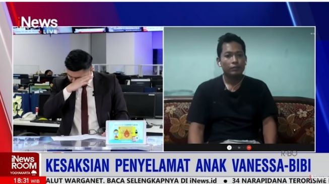 Pembawa berita nangis dengar kesaksian penyelamat anak Vanessa Angel (YouTube.com)