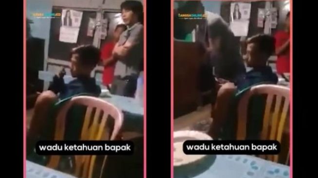 Viral Bocil Ketahuan Ortu Ngerokok di Warung, Aksi Sangar Bapak Tuai Cibiran