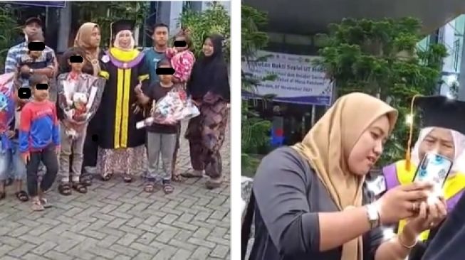 Ibu Rayakan Wisuda Bersama Anak Cucu, Nangis Lihat Sosok Tak Terduga di Dalam Foto