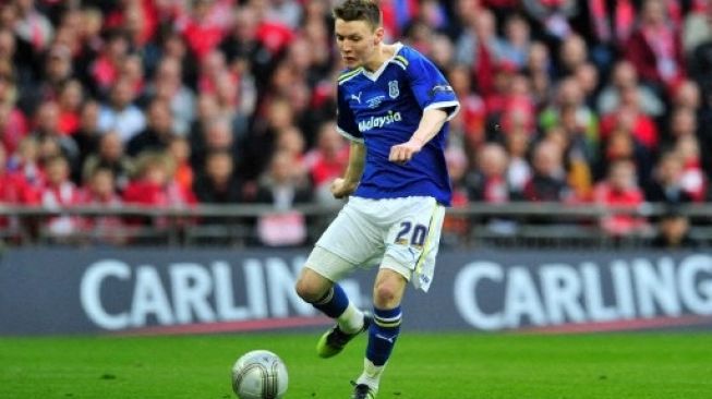 Joe Mason ketika berseragam Cardiff City pada 2012. (Glyn Kirk/AFP)