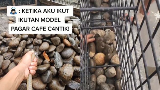 Viral Pagar Rumah Terbuat dari Batu Sungai, Penampakannya Antimainstream