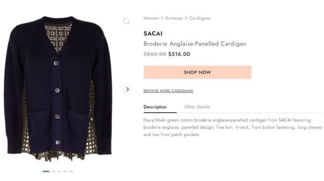 Harga Cardigan Jaring-jaring Nagita Slavina (editorialist.com)