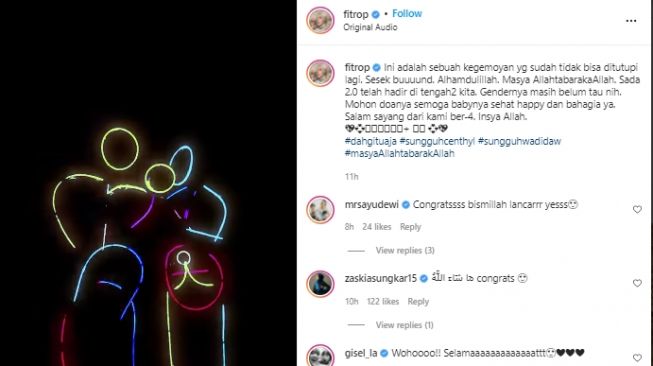 Fitri Tropica umumkan hamil anak kedua (instagram.com)