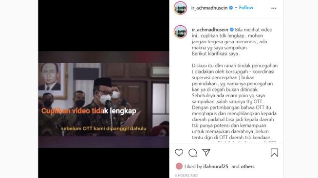 Pernyataan Takut OTT KPK Jadi Kontroversi, Begini Penjelasan Lengkap Bupati Banyumas