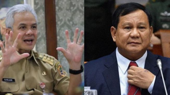 Gubernur Jawa Tengah Ganjar Pranowo dan Menteri Pertahanan Prabowo Subianto. [Dok]