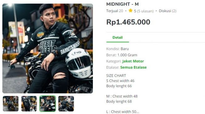 Detail Outfit Jokowi di Sirkuit Mandalika (tangkap layar tokopedia.com)