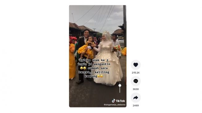 Ngidam unik, ingin jadi pengantin lagi. [TikTok]