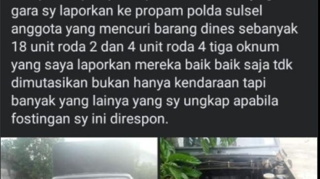 Polisi curhat dimutasi. (Twitter/@txtdrberseragam)