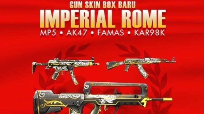 Gun skin box baru Free Fire, Imperial Rome. [Instagram/@freefirebgid] 