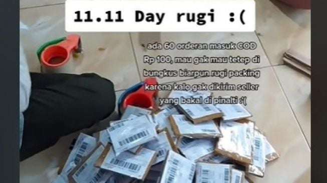 Rugi Saat 11.11, Penjual Ini Harus Kirim Puluhan Paket COD Rp100 (TikTok)