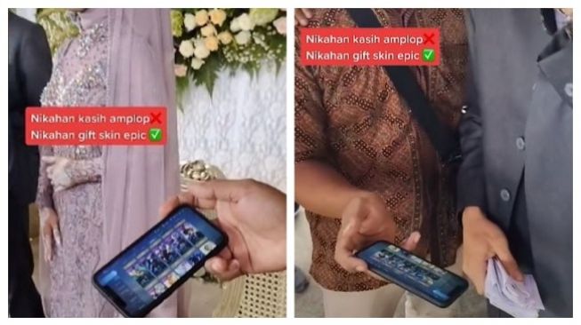 Pria ke Kondangan Sumbang Skin Epic MLBB, Warganet: Malam Pertama Mabar