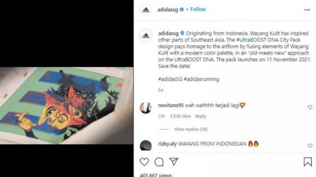 Adidas Minta Maaf Usai Sebut Wayang Kulit dari Malaysia