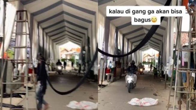 Viral Dekorasi Pernikahan di Gang Sempit 4x40 Meter, Hasilnya Tuai Perdebatan