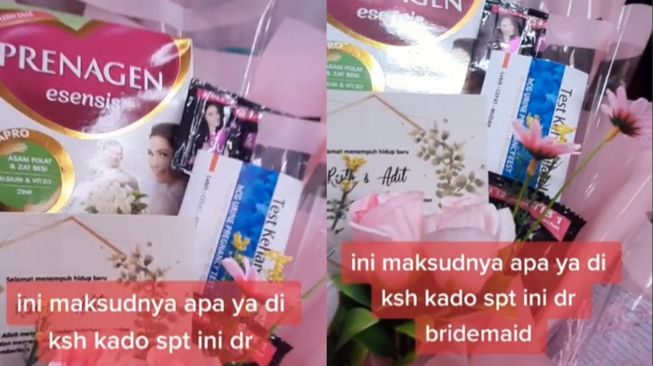 Kado pernikahan dari bridesmaid. (Tiktok)