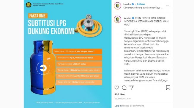 Mengenal Apa itu DME atau Dimethyl Ether yang Akan Gantikan LPG