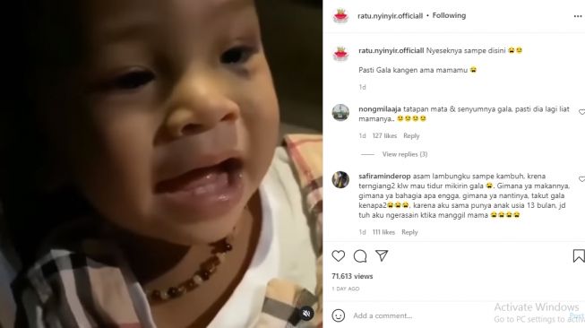 Momen Gala Sky Andriansyah memanggil-manggil mama [Instagram/@ratu.nyinyir.official]