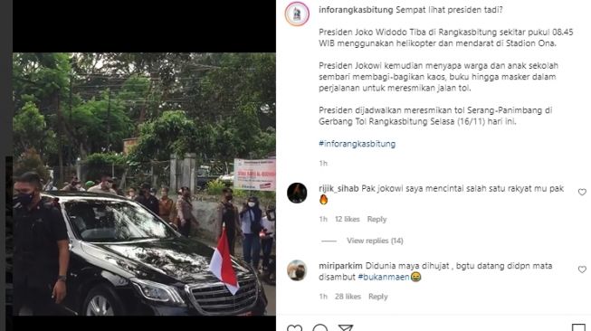 Viral, Jokowi ke Rangkasbitung, Netizen: di Dunia Maya Dihujat, Pas Depan Mata Disambut