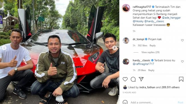 Lamborghini Aventador milik Raffi Ahmad yang sempat terbakar sudah kembali ke garasi (Instagram)