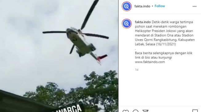 Rekam Rombongan Helikopter Presiden Berujung Mengenaskan (Instagram/@fakta.indo)