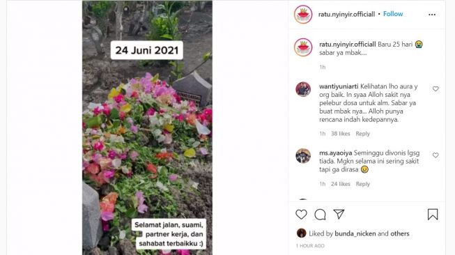 Wanita ini ditinggal suaminya untuk selamanya usai menggelar resepsi pernikahan. Sang suami meninggal dunia. [Instagram]