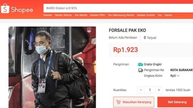 Kocak! Gara-gara Persis Solo Tampil Buruk, Eko Purdjianto 'Dijual' di Toko Online