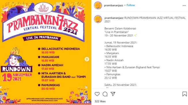 Prambanan Jazz Festival 2021 [Instagram/@prambananjazz]