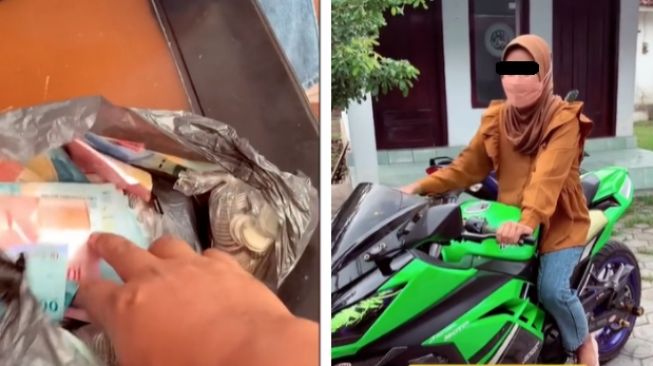 Wanita nabung 8 bulan untuk beli motor (tiktok)