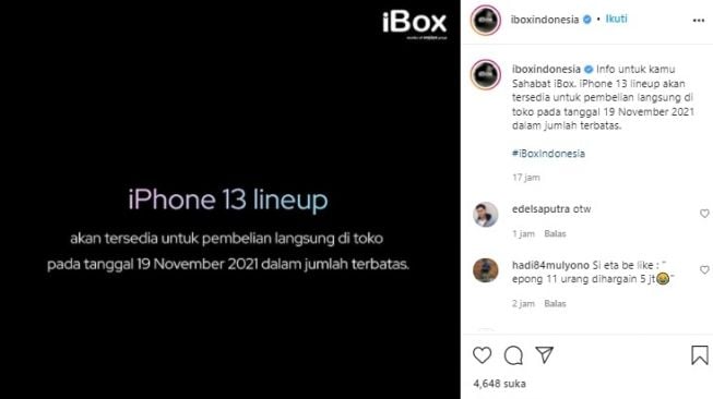 iPhone 13 gebrak Indonesia. [Instagram]