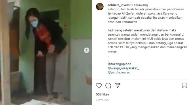 Emak-emak nekat injak Al Quran untuk bersumpah. (Instagram)