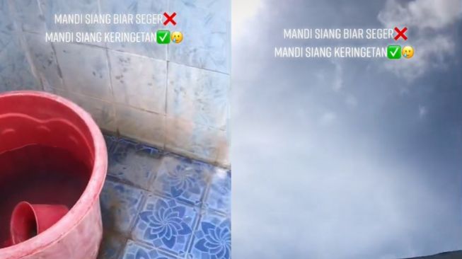 Wanita mengaku selalu berkeringat tiap mandi siang. (Tiktok)