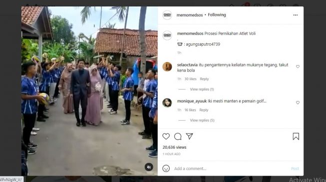 Heboh Pengantin Disambut Lemparan Bola Voli, Warganet Ikutan Takut Sampai Berandai-andai