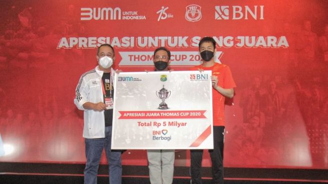 Rayakan Kemenangan Merebut Piala Thomas 2020, BNI Apresiasi PBSI