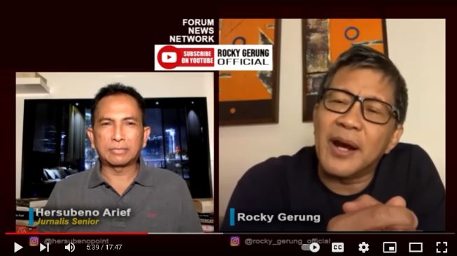 Rocky Gerung tanggapi pidato Presiden Jokowi di depan Erick Tohir dan Ahok (youtube)