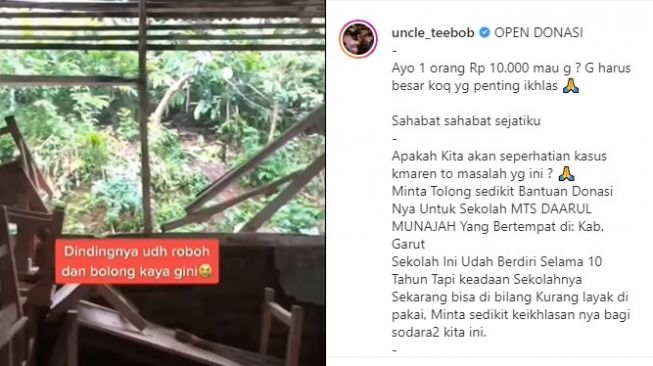 Kisah Seorang Bapak Bangun Sekolah, Kondisi Sekolahnya Tuai Sorotan Publik (Instagram/@uncle_teebob)