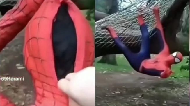 Cowok Pakai Kostum Malah Kena Musibah Konyol Ini: Jadi Spiderman Selamanya