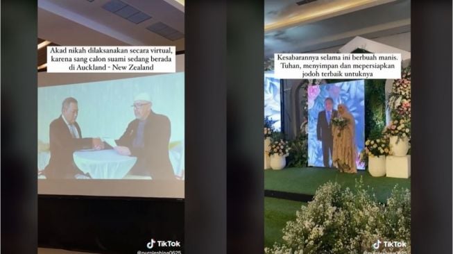 Viral Wanita 55 Tahun Temukan Jodoh, Pernikahan Digelar Virtual (tiktok.com/@purpleshina0625)