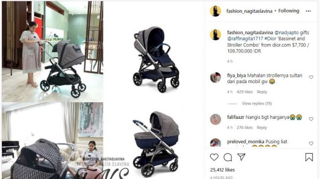 Stroller Dior Nagita Slavina (instagram.com/fashion_nagitaslavina)